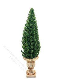 Miniature 5-1/2" Pine Topiary in Black Planter for Dollhouses (image for) Miniature 5-1/2" Pine Topiary in Black Planter for Dollhouses