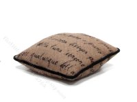 Miniature Dark Brown Words Pillow for Dollhouses (image for) Miniature Dark Brown Words Pillow for Dollhouses
