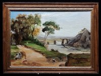 Miniature 'The Bridge at Narni' Painting by Kelly Hadden (image for) Miniature 'The Bridge at Narni' Painting by Kelly Hadden