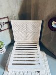 Miniature Double Wooden Decorative Chevron Bed for Dollhouses - White (image for) Miniature Double Wooden Decorative Chevron Bed for Dollhouses - White