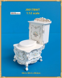 Toilet Painted Baroque Style-White (image for) Toilet Painted Baroque Style-White