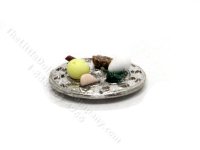 Miniature Loaded Silver Seder Plate for Dollhouses (image for) Miniature Loaded Silver Seder Plate for Dollhouses