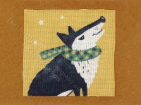 Miniature Wolf Rug for Dollhouses (image for) Miniature Wolf Rug for Dollhouses