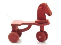 Miniature Red Wooden Horse Ride-On Trike by Jane Woodham (image for) Miniature Red Wooden Horse Ride-On Trike by Jane Woodham