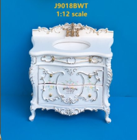Sink Painted Baroque Style-White (image for) Sink Painted Baroque Style-White