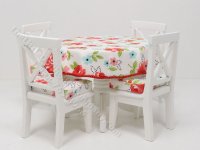 Miniature Springing Flowers Kitchen Table Set For Dollhouses (image for) Miniature Springing Flowers Kitchen Table Set For Dollhouses